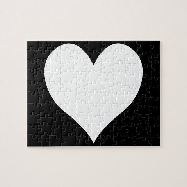 Black and White Heart Jigsaw Puzzle (Horizontal)