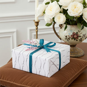 Black and White Heart Links Couple Wrapping Paper