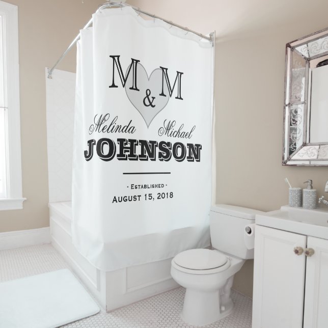 Black and White Heart Monogram Wedding (In Situ)