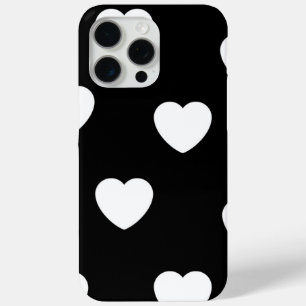 Black and White Heart Pattern  iPhone 15 Pro Max Case