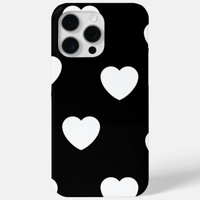 Black and White Heart Pattern  Case-Mate iPhone Case (Back)