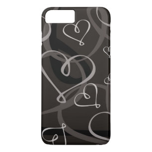 Black and white heart pattern Case-Mate iPhone case