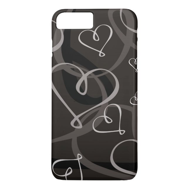 Black and white heart pattern Case-Mate iPhone case (Back)