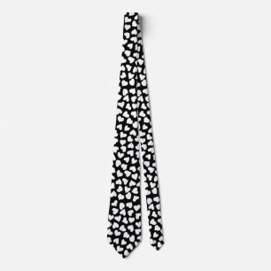 Black and White Heart Pattern Tie