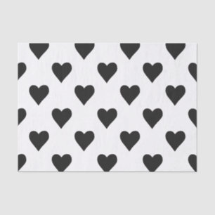 Black And White Heart Pattern Tissue Paper