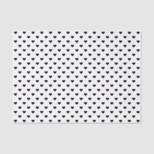 Black and White Heart Pattern Tissue Paper