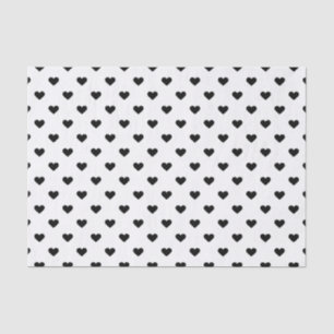 Black and White Heart Pattern Tissue Paper