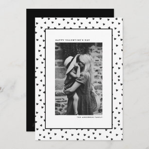 Black and White Heart Pattern Valentine's Day Holiday Card