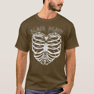Black and White Heart Rib Cage Xray Radiographer H T-Shirt