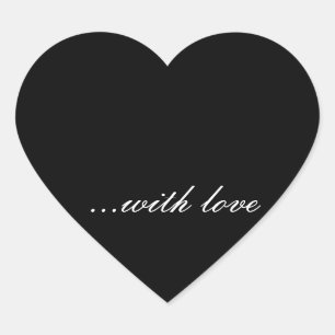 black and white heart sticker