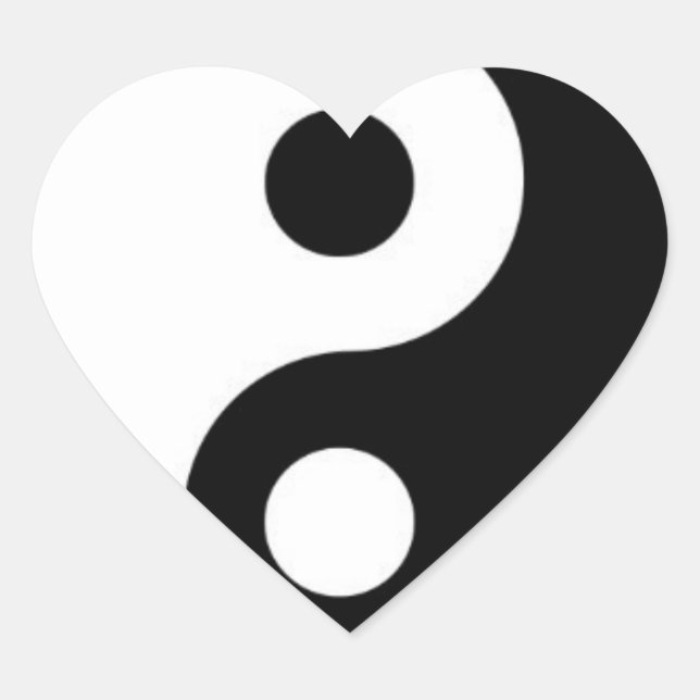 black and white heart sticker (Front)