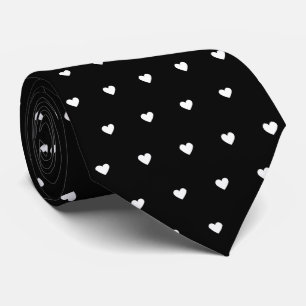 Black and White Heart Tie