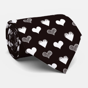 Black and white hearts drawing - Simple Diversity Tie