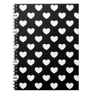 Black And White Hearts Notebook
