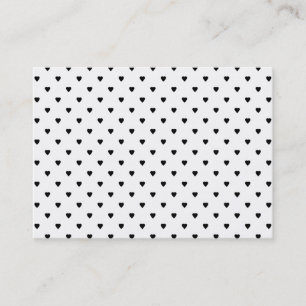 Black and White Hearts Pattern. Business Card