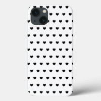 Black And White Hearts Pattern Cover for iPhone