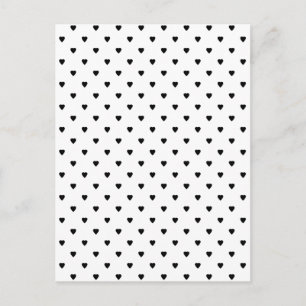 Black and White Hearts Pattern. Postcard