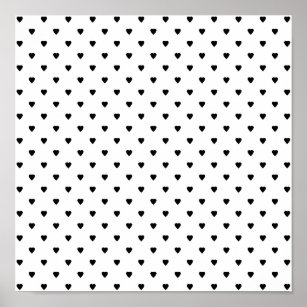 Black White Heart Pattern Art Wall Decor Zazzle Ca