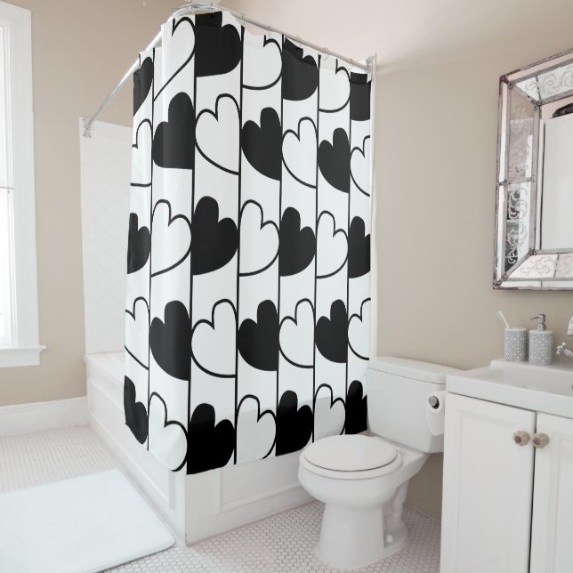 Black and White Hearts Stripes (In Situ)