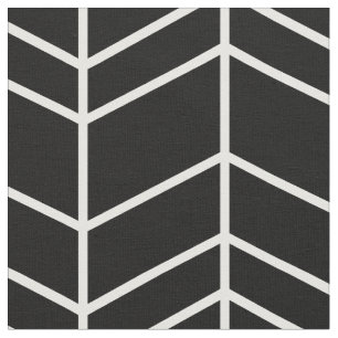 Black and White Herringbone Chevron Fabric