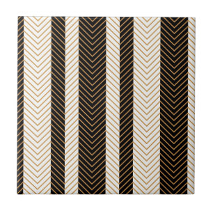 Black and White Herringbone Pattern Tile