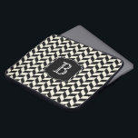 Black and White Herringbone Pattern with Monogram Laptop Sleeve<br><div class="desc">An attractive herringbone chevron design in black and white with personalized monogram that you can edit with your initial or other desired text. Protect your laptop or tablet device in style!</div>