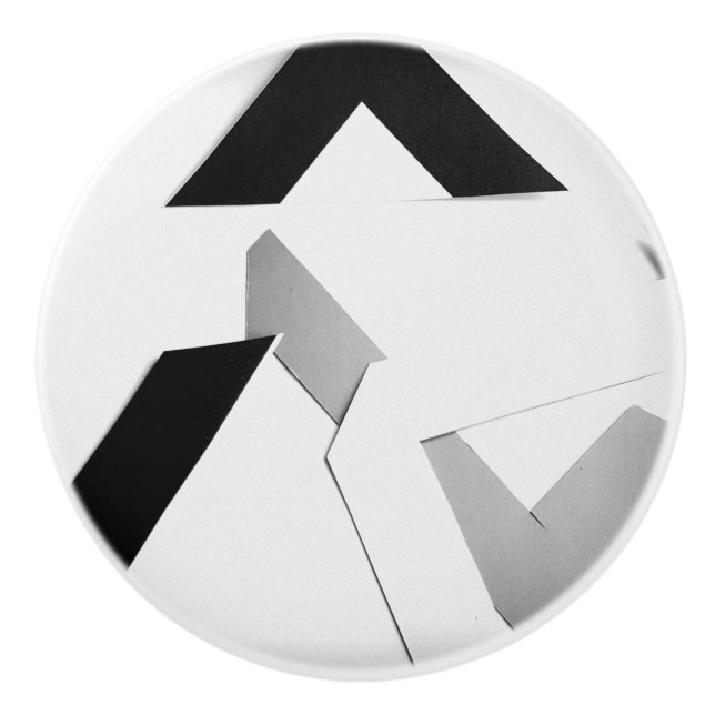 BLACK AND WHITE HEX DRAWER KNOB (Front)