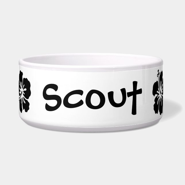 Black and White Hibiscus Flowers With Name (Front)