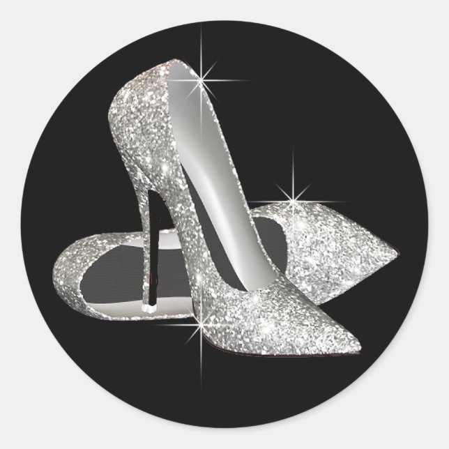 Black and White High Heel Shoe Stickers (Front)