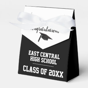 Black and White High School Graduation Party  Favor Box
