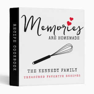 Black And White Homemade Family Recipes Cookbook Binder