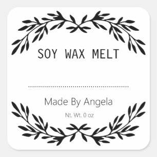 Black And White Homemade Vintage Blank Square Sticker