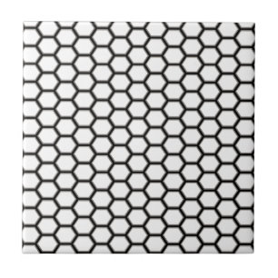 Black and White Honeycomb Diamond Pattern Tile