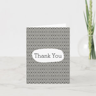 Black and White Honeycomb Thank You Card