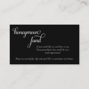 Black and White Honeymoon Fund Enclosure Card