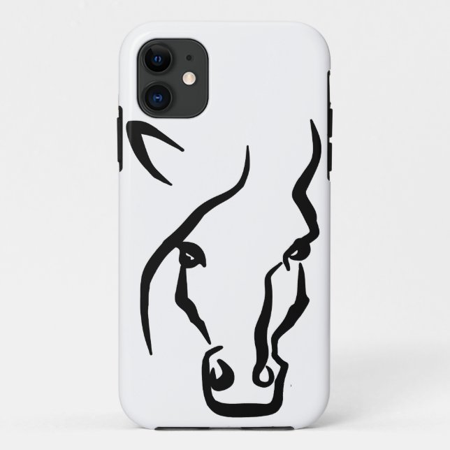 Black and White Horse Face Case-Mate iPhone Case (Back)