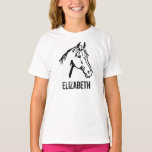 Black and White Horse Lover Tee<br><div class="desc">Tell the world how much you love horses with this chic black & white horse tee. Customize the front with your name, or add something to the back! The clean lines and the simple design will make this t-shirt something you can wear over and over again. Enjoy!</div>