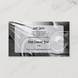 Black and White Hot Rod Business Card