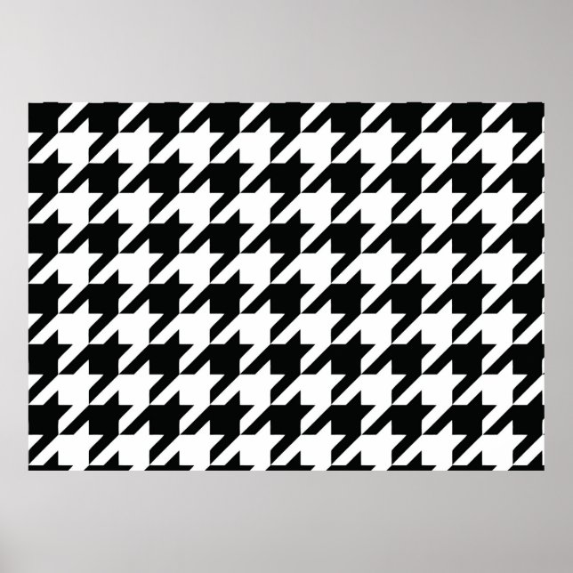 Black and White Houdstooth Pattern Poster (Front)