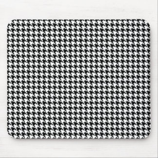 Black and White Hounds Tooth Mousepad