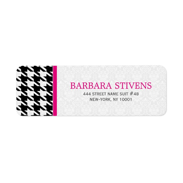 Black And White Houndstooth And White Damask (Front)