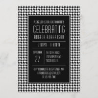 Black and White Houndstooth Birthday