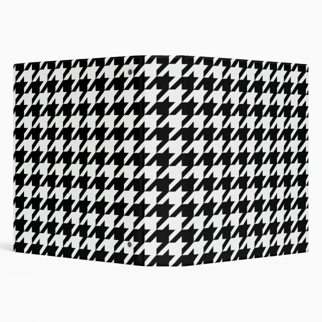 Black and White Houndstooth Check Binder (Background)