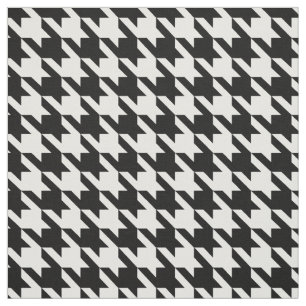 Black and White Houndstooth Check Fabric