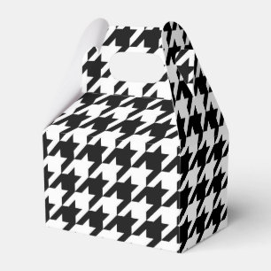 Black and White Houndstooth Check Favor Box