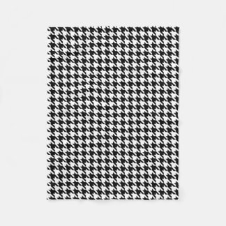 Black and white houndstooth fleece blanket