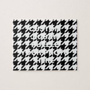 Black and White Houndstooth Jigsaw Puzzle