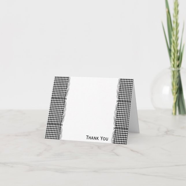 Black and White Houndstooth Manage this category Thank You Card (Front)