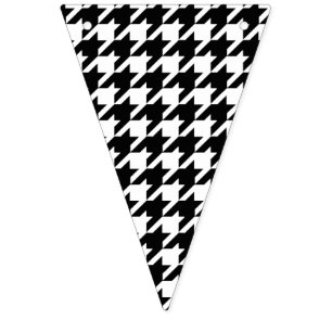 Black and White Houndstooth Pattern Bunting Flags