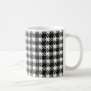 Black and white houndstooth pattern customizable coffee mug